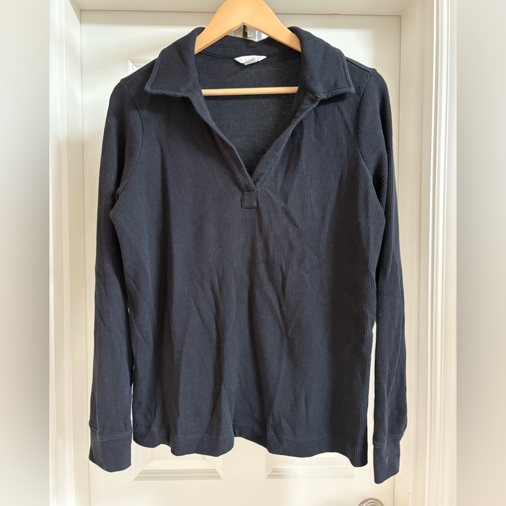 Caslon Thermal Polo Top | L | Black